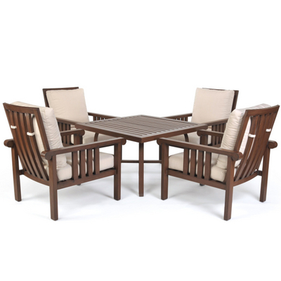Rustic Patio Chat Set with Mission-Style Designs & Lovely Mocha Walnut Finish