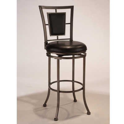 Heavy-Gauge Steel Bar Stool with 360-Degree Swivel Action & Gray Stone Finish