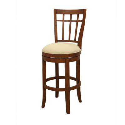 A Swivel Wood Bar Stool Finished To A Beautiful Hue Of Amaretto