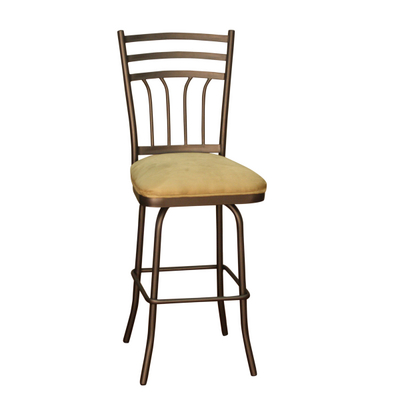 Swivel Kitchen Stool With Pepper Metal Finish & Sand Microfiber Cushion