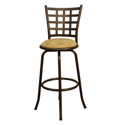 Sleek & Modern Swivel Bar Stool with Coco Finish & Camel Microfiber Cushion