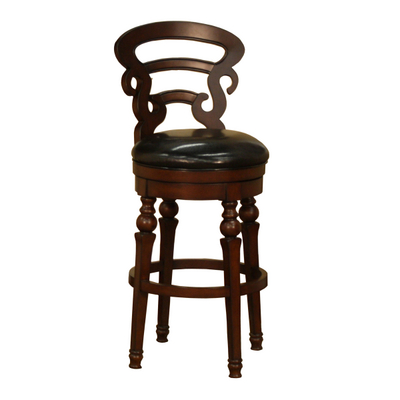 A Rich Wood Finish Frames This Swivel Bar Stool From American Heritage
