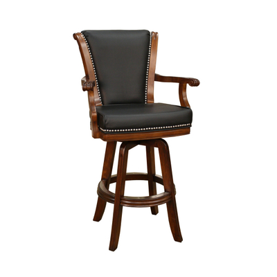 A Swivel Wood Bar Stool That Steals Traditional Style, Elegance & Materials