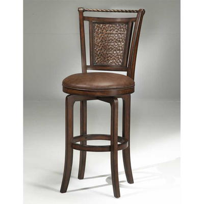 Cherry Wood Bar Stool From Hillsdale With A Distressed, Antique Look