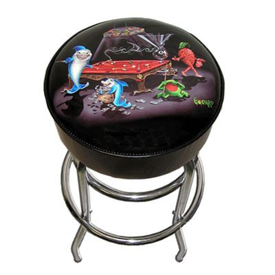 A Game Room Bar Stool with Michael Godard Artwork Every Pool Hustler Will Love