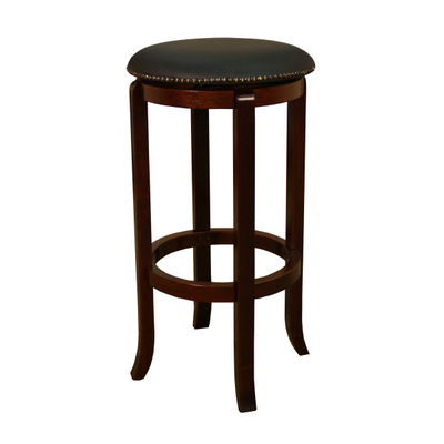 Beautiful Bar Stool with an English Tudor Finish & Decorative Brass Tacking
