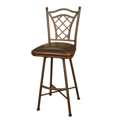 Swivel Bar Stool with Ginger Spice Metal Finish & Java Vinyl Cushion