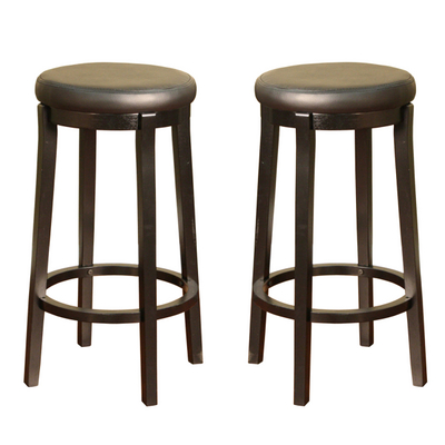 Brushed-Metal with a Black Finish Forms These Modern Stationary Stools