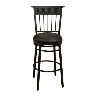 A Swivel Stool with a Black Metal Frame & Modern Top Rail Design