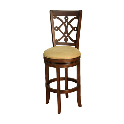Beautiful Swivel Bar Stool with Tuscan Style & Mocha Wood Finish
