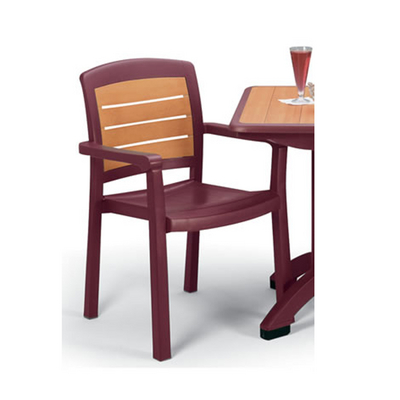 A Comfortable & Easy-to-Clean Commercial Armchair in a Lovely Bordeaux Color