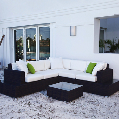 An Outdoor Sectional Set with a Rare Extended Base that Offers a Special Look