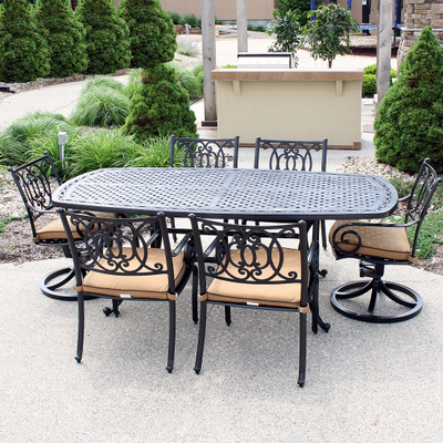A Cast Aluminum Outdoor Patio Dining Set Designed to Last for Ages