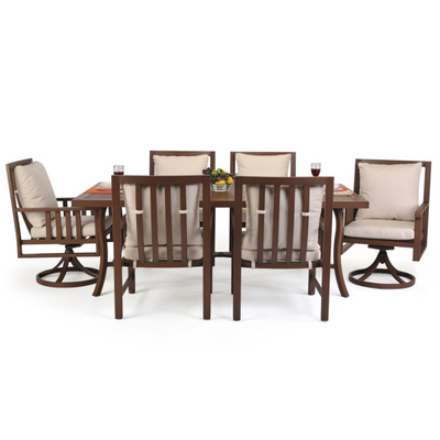 Comfortable Mediterranean Patio Dining Set with Square, Straight & Clean Designs