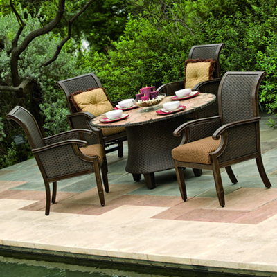 Durable Wicker Patio Furniture with Classical Forms & Greco-Roman Motifs