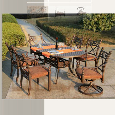 An Attractive Patio Furniture Set That Recalls Fluted Roman Columns & Antiques
