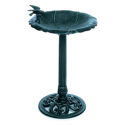 An Intricately Carved Cast Aluminum Bird Bath From Hanamint Patio Furniture
