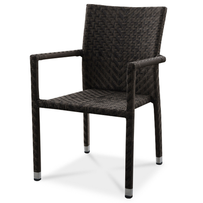 Beautiful Espresso Flat Rattan Covers This Commercial-Quality Arm Chair