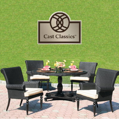 Old-Style Outdoor Patio Furniture with a Classic Wicker Weave & Comfy Cushions