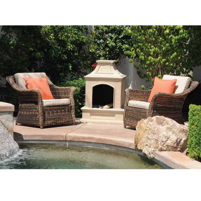 Lightly Distressed Wicker Patio Set with Organic Tones Creates a Natural Look