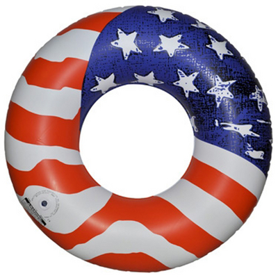 This Patriotic Inflatable Swim Ring Features an American Flag Print!
