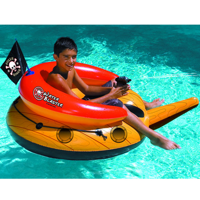 Ahoy Matey! Cruise The Pool In This Inflatable Pirate Ship with Water Blaster!