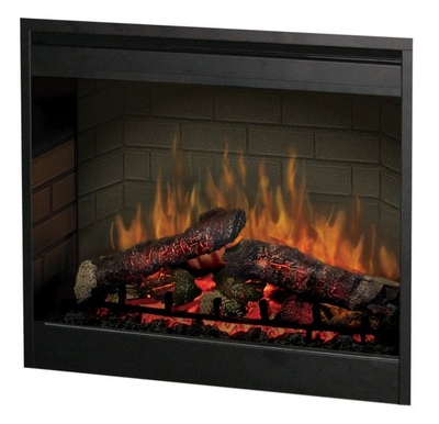 An Easy To Install Electrical Firebox with a Fire Brick Back From Dimplex