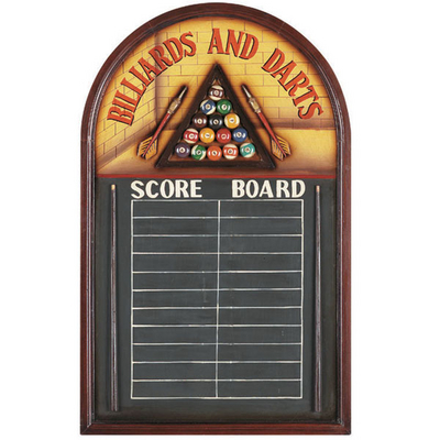 A Chalk Scoreboard Perfect for a Game Room with a Pool Table, Dartboard or Both