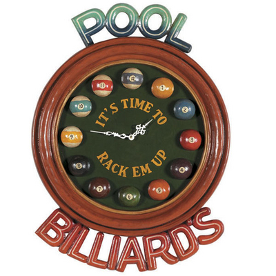 This Wall Art & Wall Clock Says: It's Time To Rack 'Em Up!