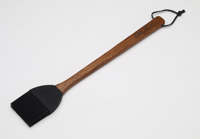 With a Heat-Resistant, Grill-Safe Silicon Brush Head & Wood Handle
