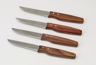 High-Quality Steak Knives with Contoured Rosewood Handles To Match Your Bull Grill