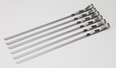 Extra-Wide Stainless Steel Skewers To Keep Extra-Large Shish Kabobs In Place