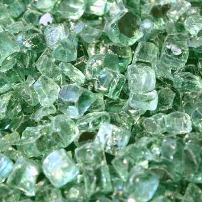 Bright Reflective Green Fire Glass for Your Outdoor Fire Pit or Fireplace