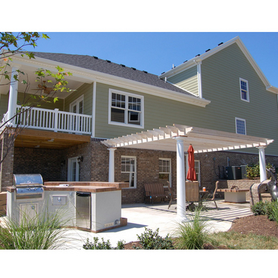 A Custom Outdoor Room with Grill Island, Pergola & Fire Pit Built to Your Specs