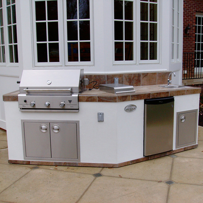 Useful Custom Grill Island & Outdoor Kitchen Perfect for Summertime Cookouts