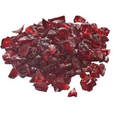 A Large 20 Lb. Bag of Dazzling Red Fire Glass for Your Fire Pit or Fireplace