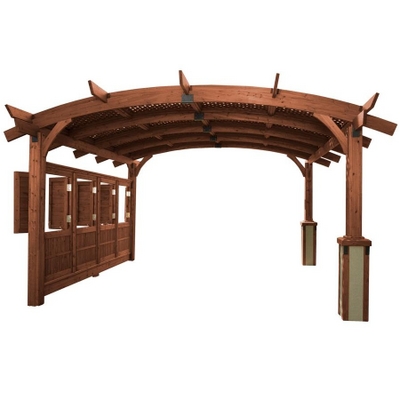 This Pergola Arrives Easy To Assemble & Showcases Douglas Fir with Mocha Finish