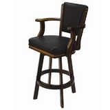 Backed Swivel Bar Stool - Chestnut
