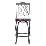 Athena Autumn Rust Bar Stool w/ Wood Seat