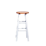 Roundtop White/Natural Bar Stool