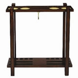 Straight Floor Cue Rack - Chestnut
