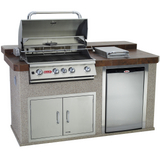 Power-Q Raised Back Grill Island - Stucco