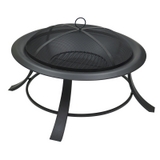 Black Steel Wood Burning Fire Pit