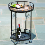 Compass Marble Mosaic Serving Cart