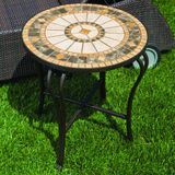 Compass Marble Mosaic Side Table