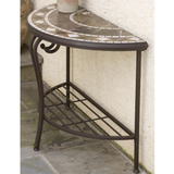 Galileo Marble Mosaic Half Moon Console Table