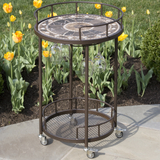 Galileo Marble Mosaic Serving Cart