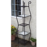 Limone Marble Mosaic Wave Etagere