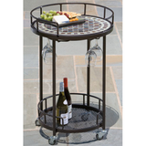 Portobello Marble Mosaic Serving Cart